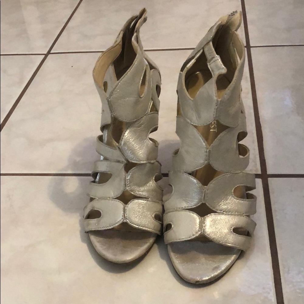 Silver Nine West Heels